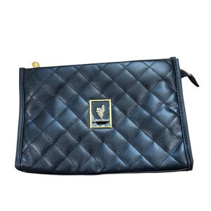 Younique Women’s Blackk Quilted Makeup Bag/Purse with Gold Chain Strap GUC